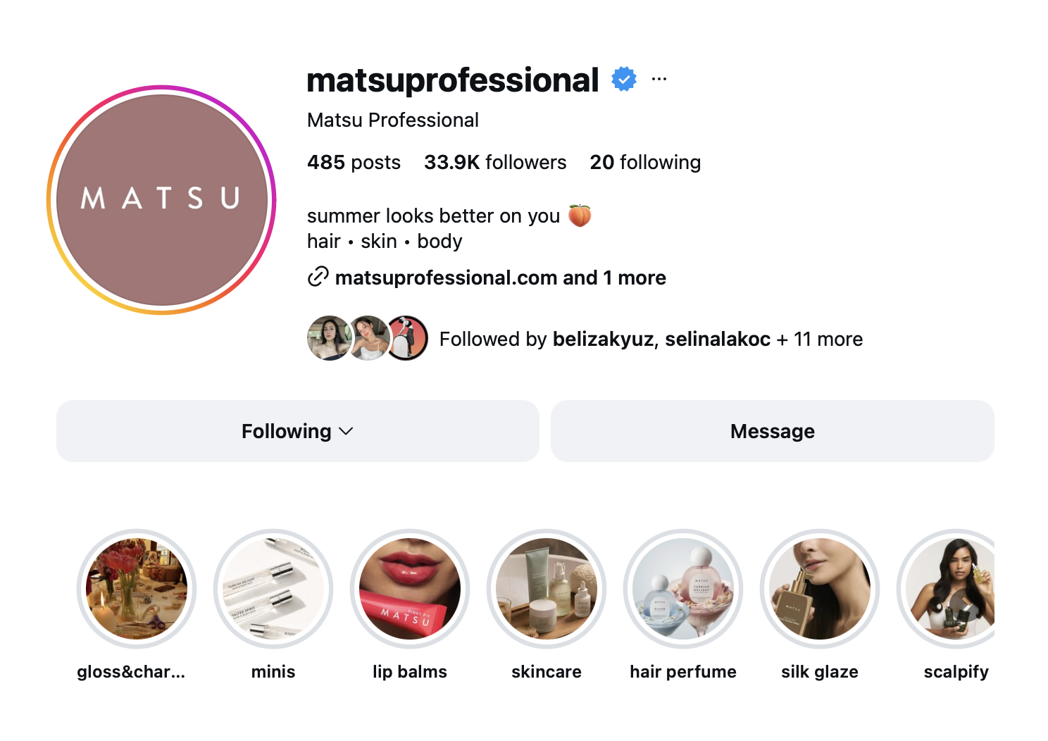 Matsu Professional Instagram profile